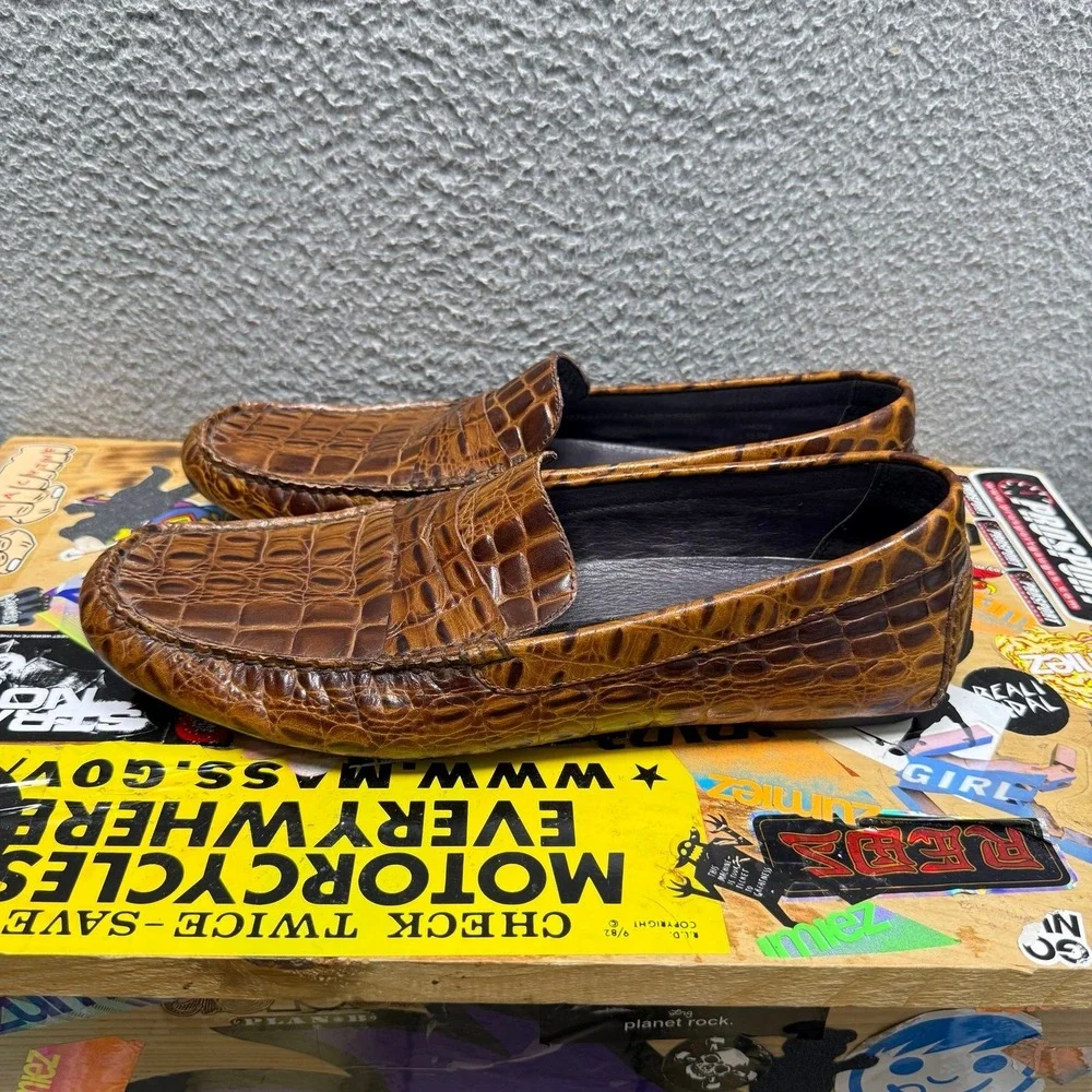 Donald J. Pliner VINCO 2 Crocodile Driving Loafers